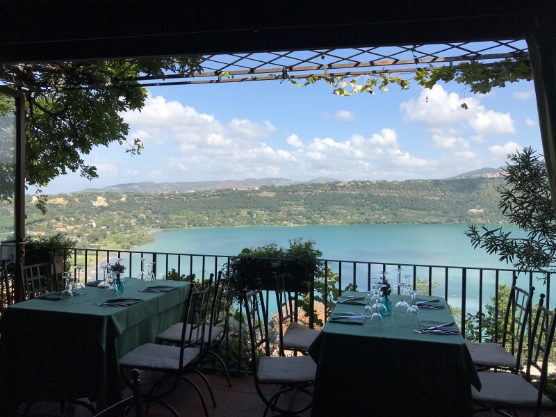 View from Pagnanelli Restaurant in Castel Gandolfo, Italy