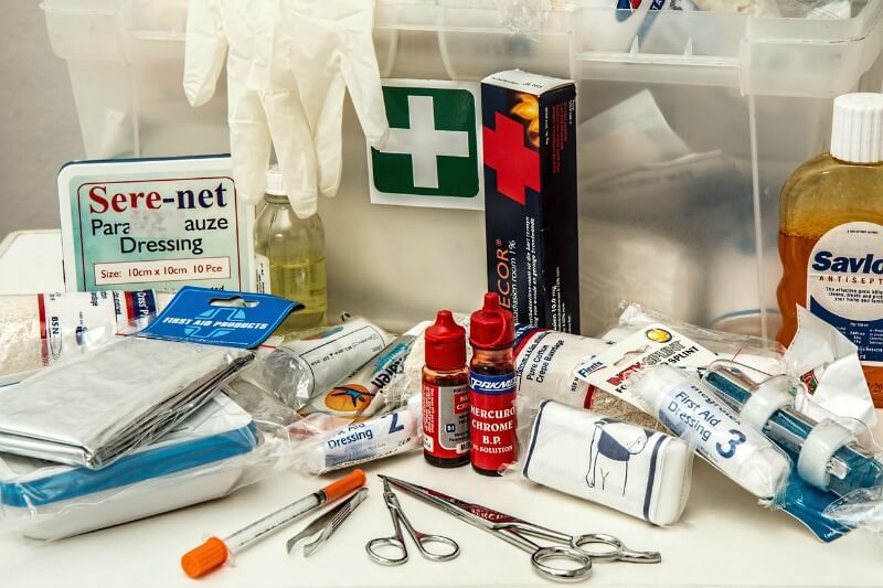 First aid kit for travelers