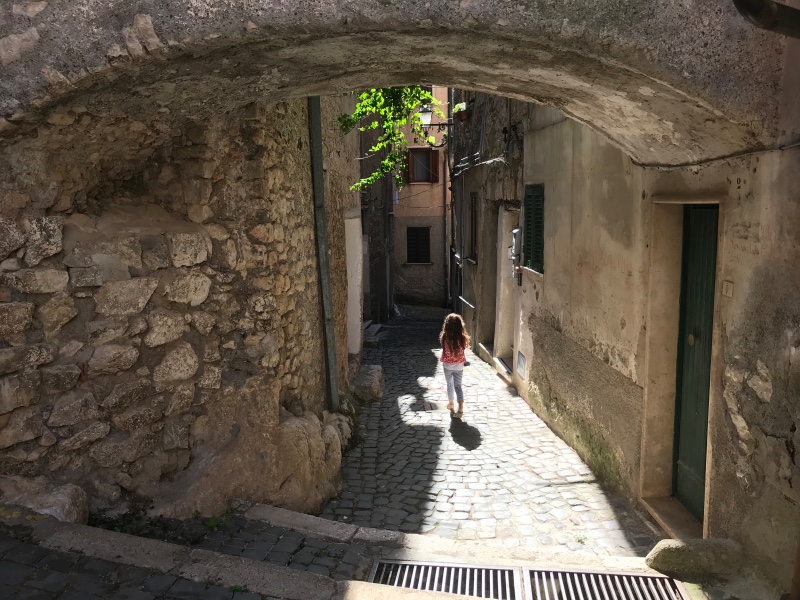 Cobblestoned street in Normal, Lazio