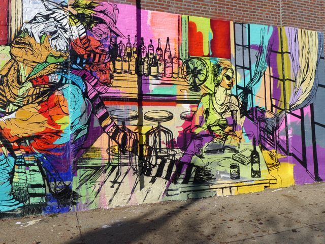 Bright mural art in Red Hook
