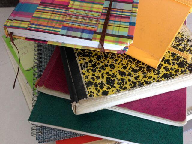 Stack of cool travel journals from my travels