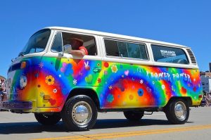 psychedelic campervan