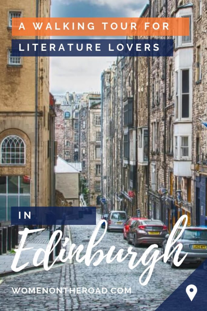 A walking tour for literature lovers in Edinburgh pin