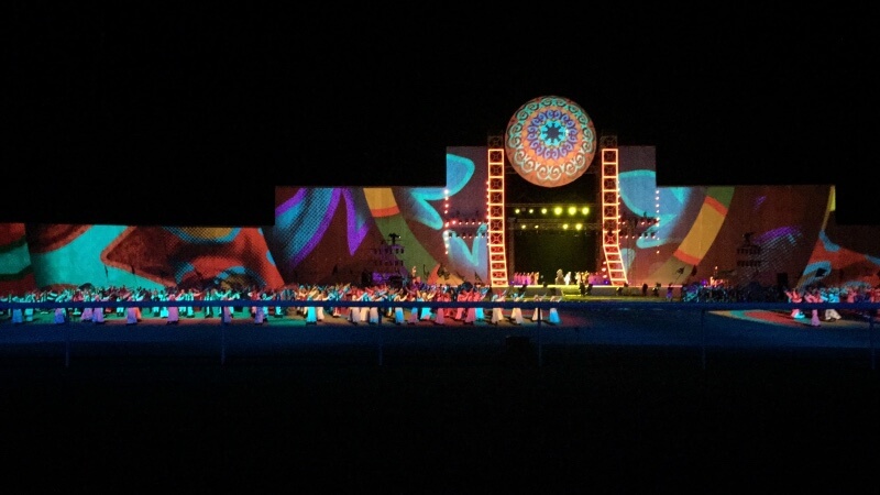 Light show at the opening ceremonies of the World Nomad Games 2016