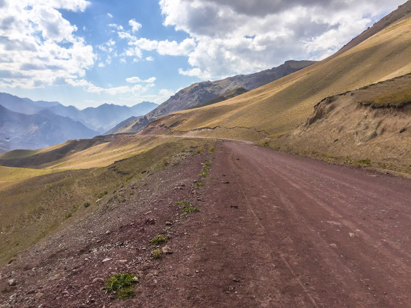 HIgh mountain road in Kyrgyzstan