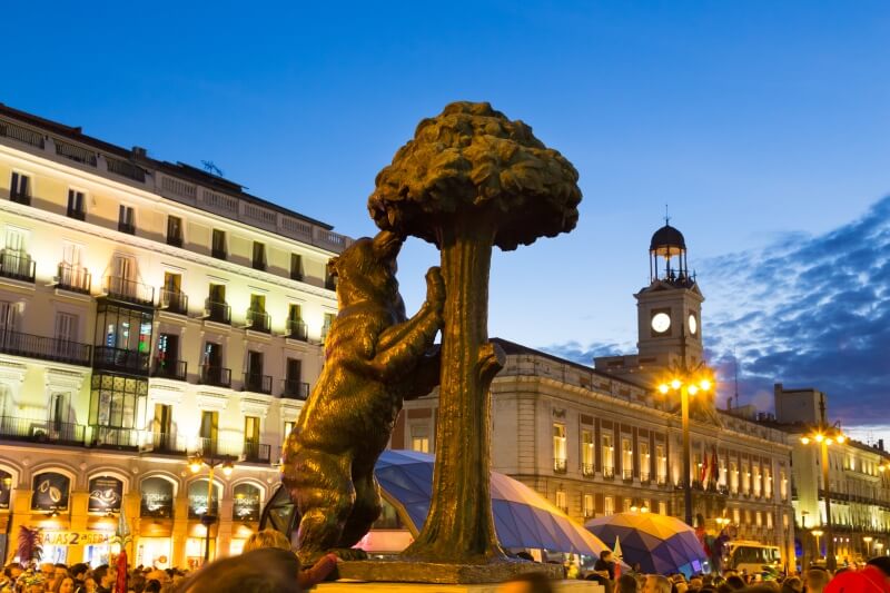 Bear and strawberry tree in Puerta del Sol, Madrid