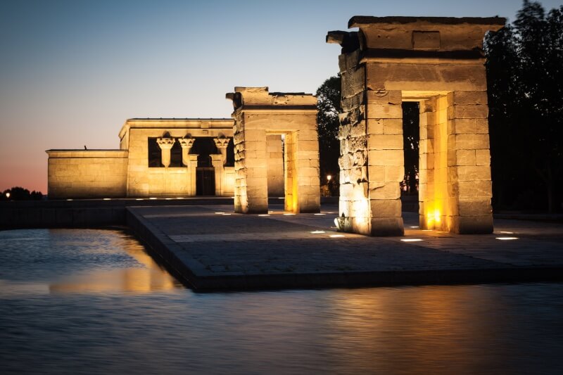 Temple of Debod at sunset, Madrid