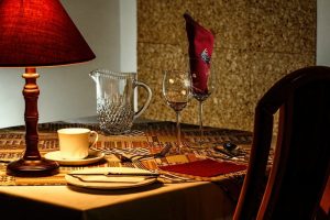 eating alone - table set for one