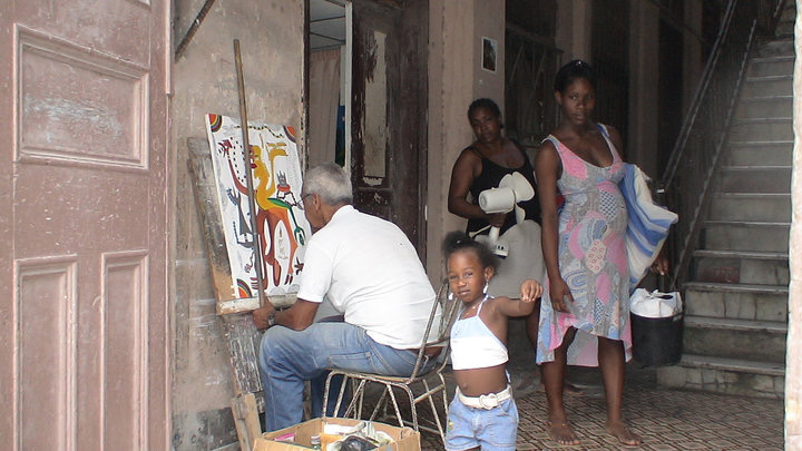 Daily life in Cuba, painter