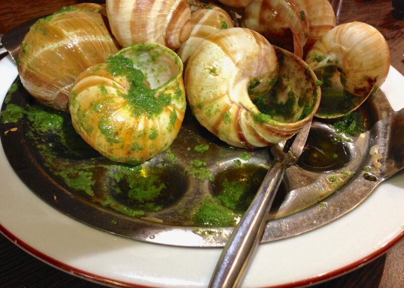 Escargots in a French restaurant