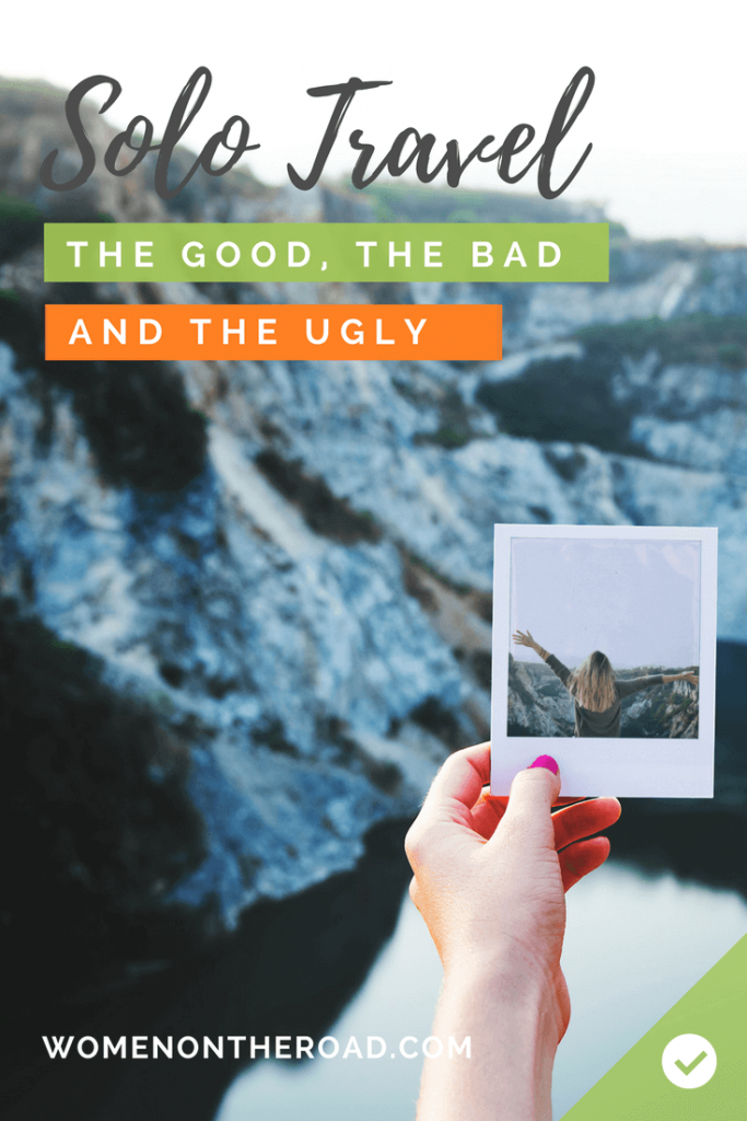 Pros and cons of solo travel pin