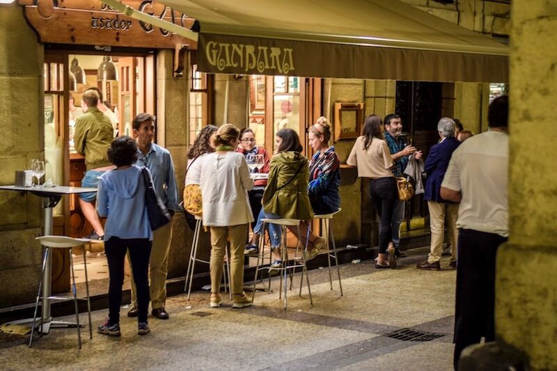 eating tapas or raciones - outdoor seating at a Spanish tapas bar