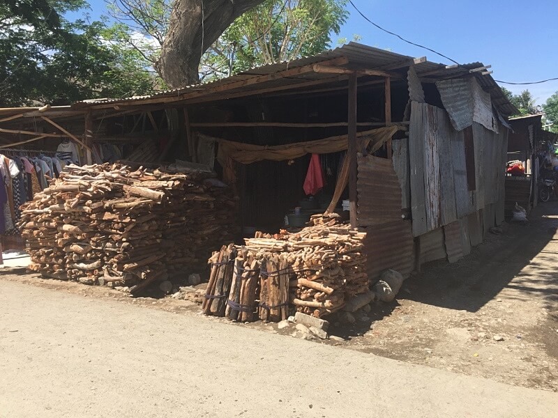 Firewood for sale - this is contributing to deforestation in Dili and surroundings