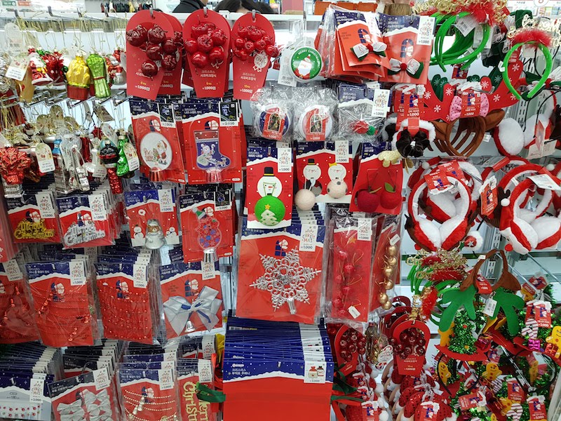 Christmas paraphernalia for sale in South Korea