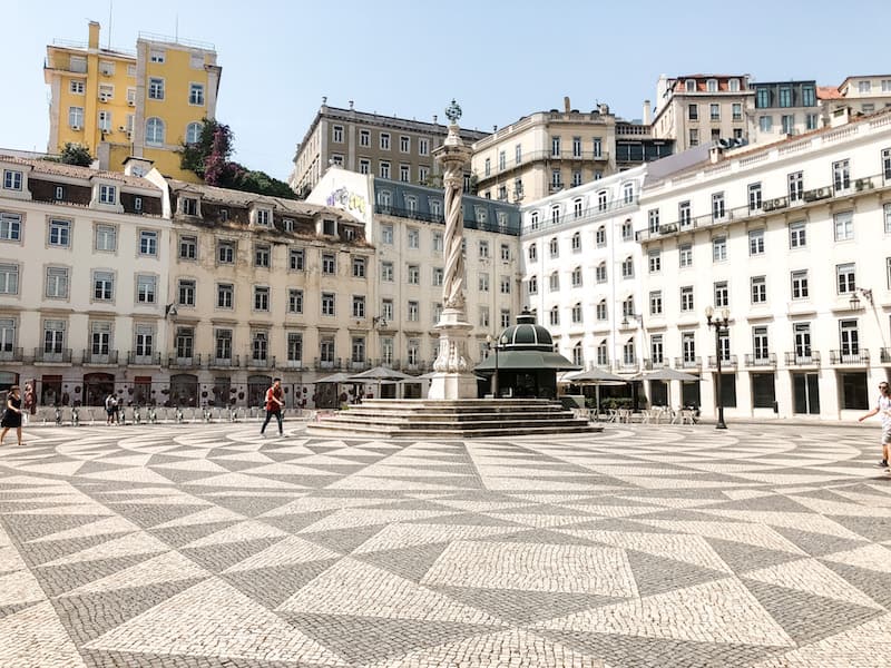 Typical square in Lisbon