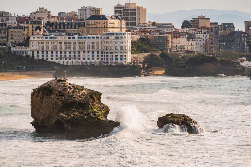 Biarritz beach with waves