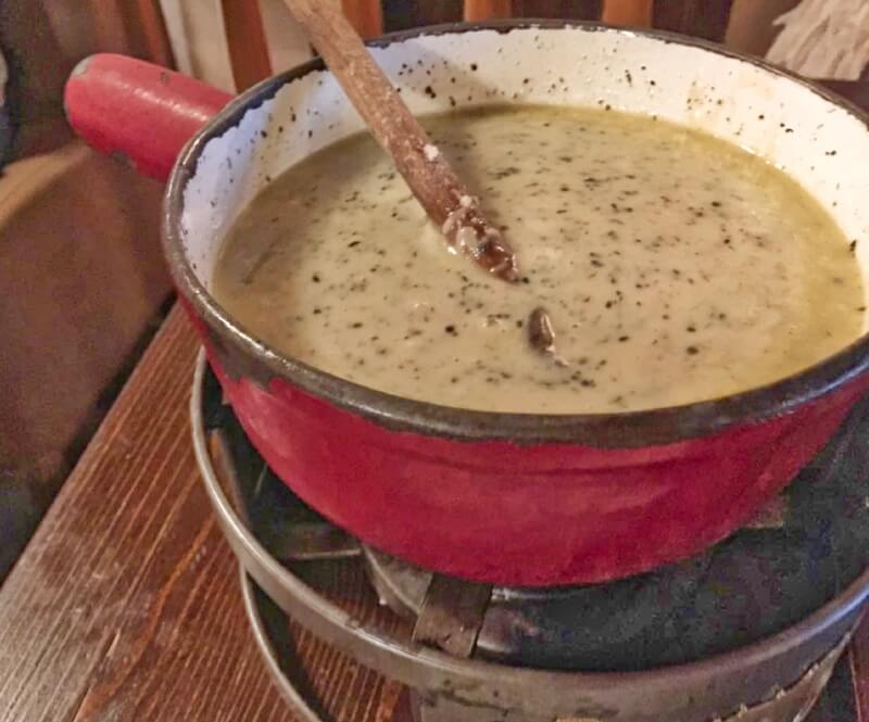 Mushroom fondue in Annecy