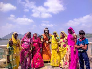 Women in traditional Indian clothing