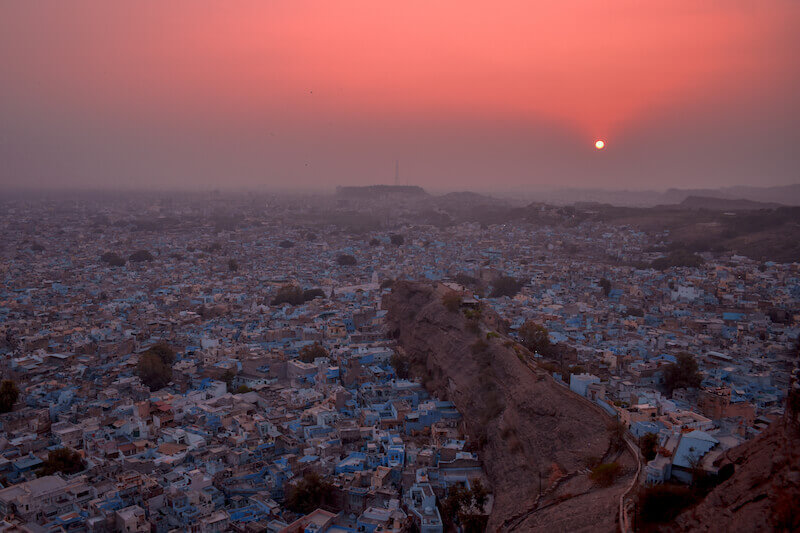 Beauty of sunset in Jodhpur, Rajasthan, one of the best tourist places in India