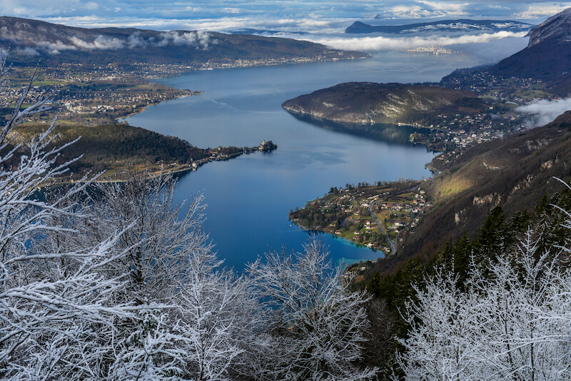 Winter view over Lake Annecy