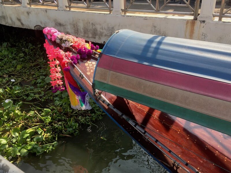 Longboat on Chao Phraya river in Bangkok