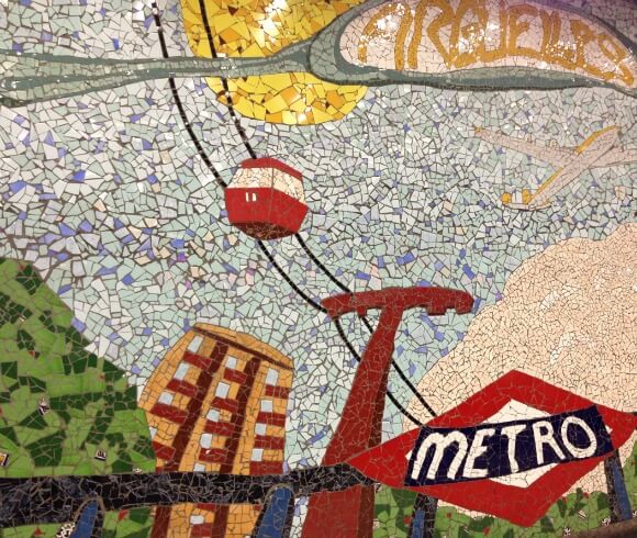 Public transportation mosaic in Madrid