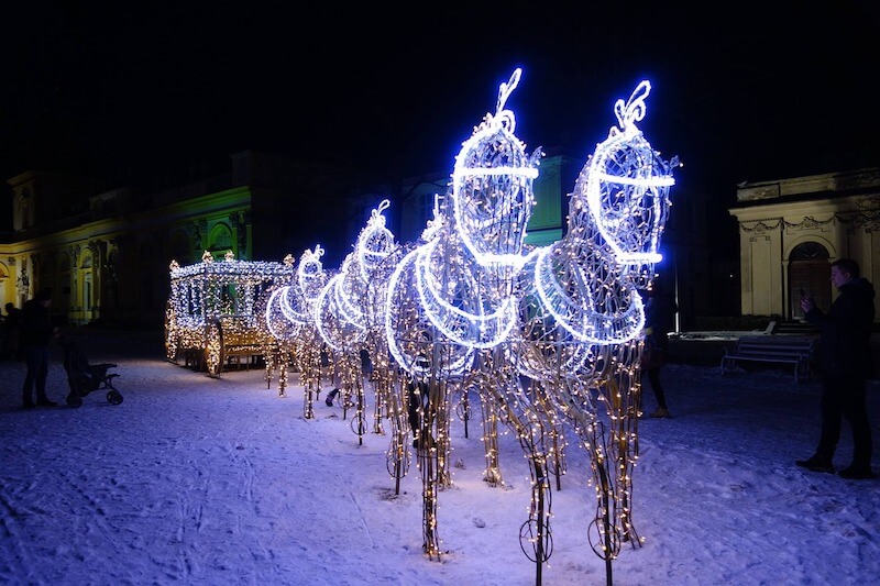 Outdoor Christmas decorations in Poland