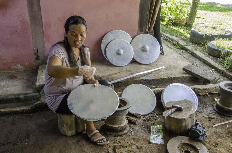 Rungus gong-maker in Sabah (most gong makers are women)