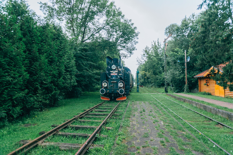 Abandoned railway station in Bialowieza Forest