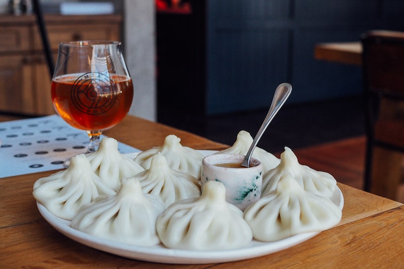 Khinkali food in Tbilisi - dumplings