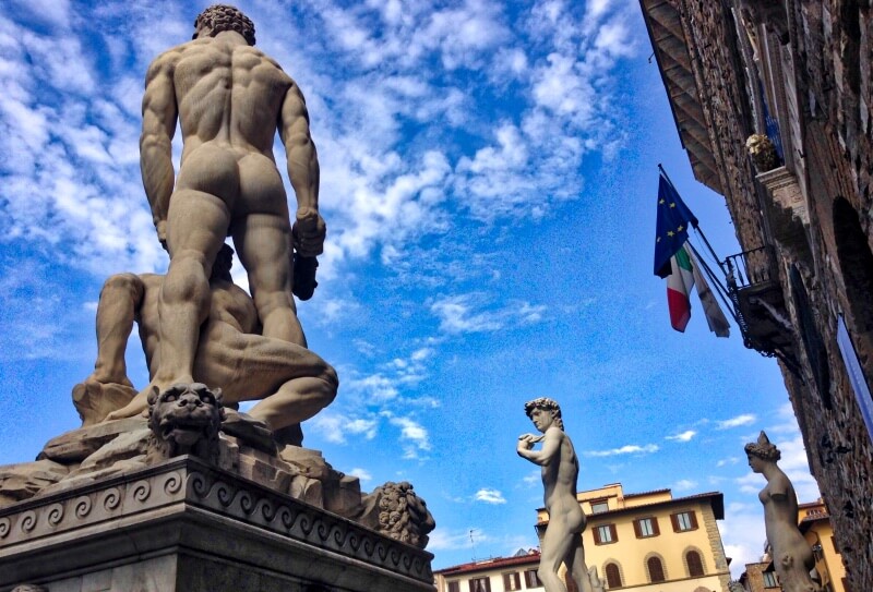 Guide to Florence - statues on the Piazza della Signoria