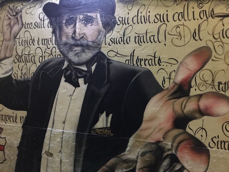 Street art in Milan, a composer