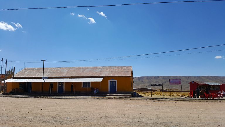 Rural railway station in Tihuanaco, Bolivia