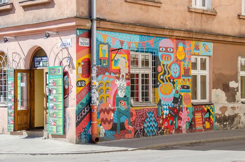 Things to see in Kazimierz, Krakow - street art on every corner