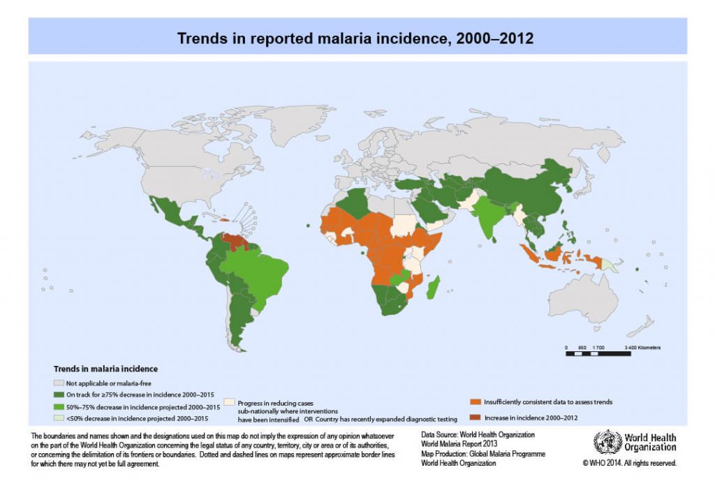 Malaria vaccination map