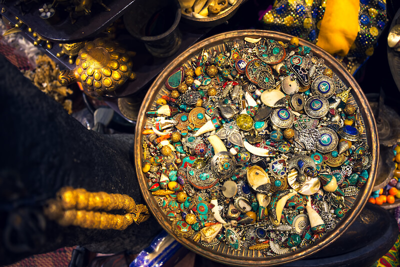 Traditional jewellery in Muttrah Souq
