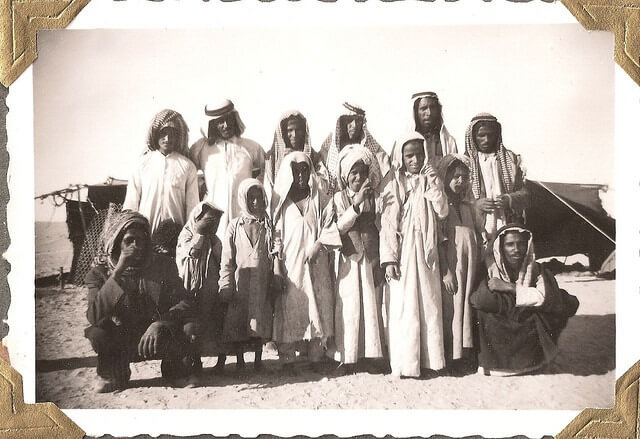 Vintage photo, Bedouins in the Arab Desert