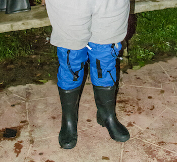 Me wearing ugly leech socks in Borneo