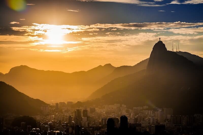 Corcovado in Rio de Janeiro at sunset