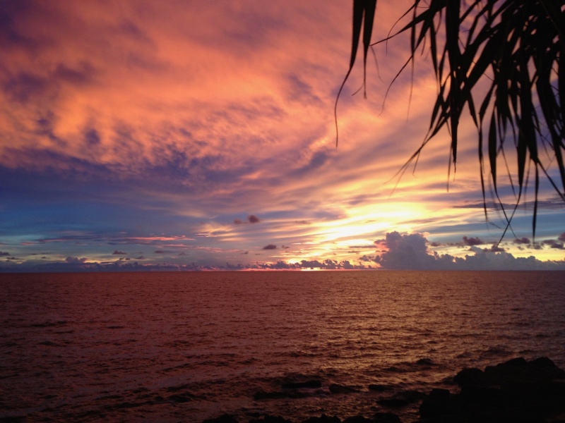 Tropical sunset over the sea