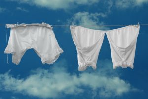 old-fashioned underwear on a clothes line