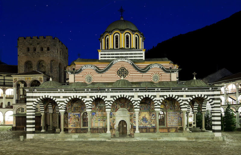 Rila Monastery at night