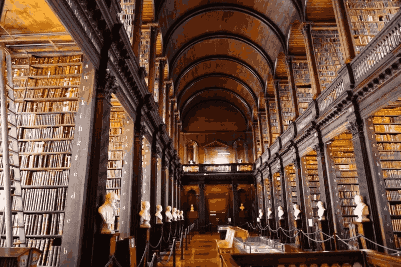 Tours in Dublin, Ireland usually include Trinity College Library