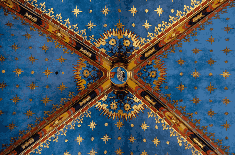 close-up of the Mariacki ceiling
