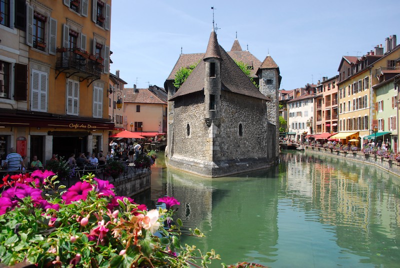 Annecy France - town center in summer