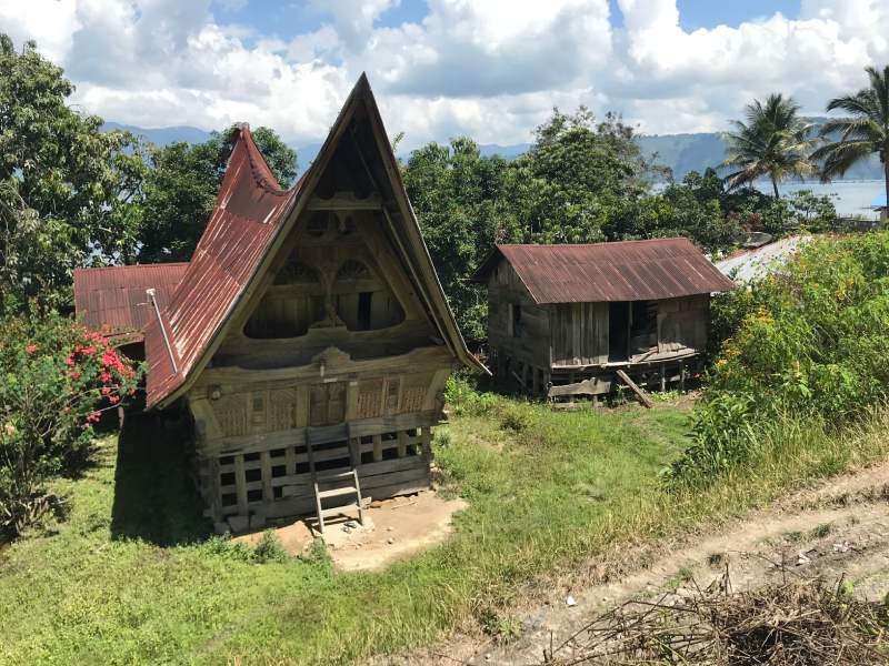 Traditional Batak house near Lake Toba, one of the best places to visit in Sumatra