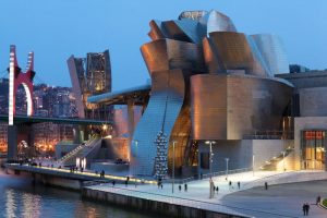 Bilbao Guggenheim museum blue hour