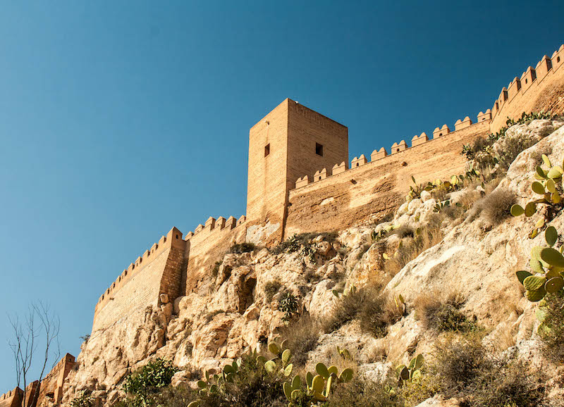 The Alcazaba in Almeria standing over the city